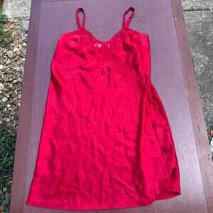 Erika Taylor Intimates Red Lace Slip Dress - Size Large